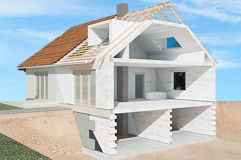 Строительство домов из пеноблоков с цокольным этажом
